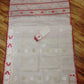 Original Dhakai Jamdani Saree- Off White-Red