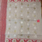 Original Dhakai Jamdani Saree- Off White-Red