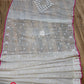 White‑Magenta Meenakari Dhakai Jamdani Saree