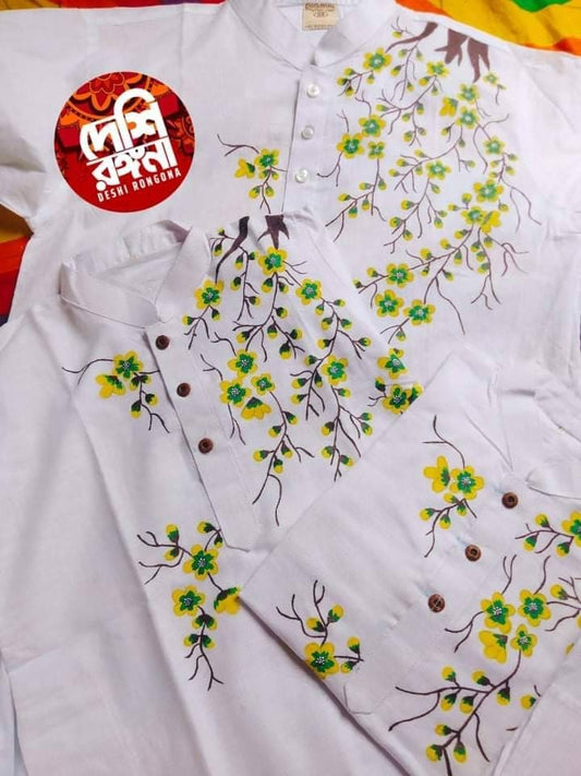 Toddlers, Kids, Teenagers, Young Adults, Men Size Cotton Punjabi. Pure Aarong cotton/ beautiful, detailed designs,Painted with love and care