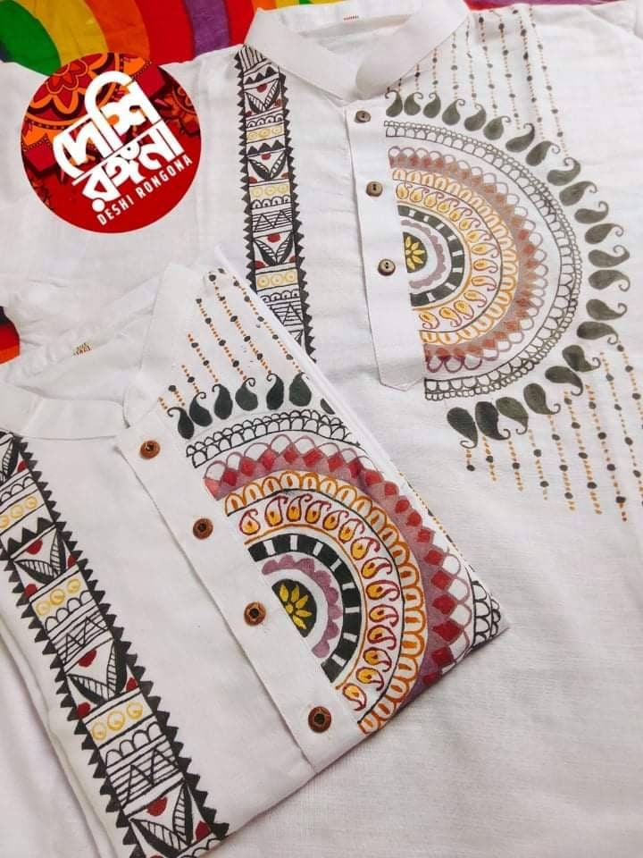 Babies Cotton Punjabi. Pure Aarong cotton/beautiful, detailed designs, Painted with love and care/Toddlers, Kids, Adult Size also available