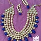 South Indian Women's Gold Plated Bridal Kundan Meenakari Necklace Set, Designer Antique Fashion Jewelry, Traditional Wedding Jewellery Gift