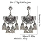 Antique Silver Plated Long Necklace set, Bell theme Jhumka Earrings, Gorgeous Jewelry