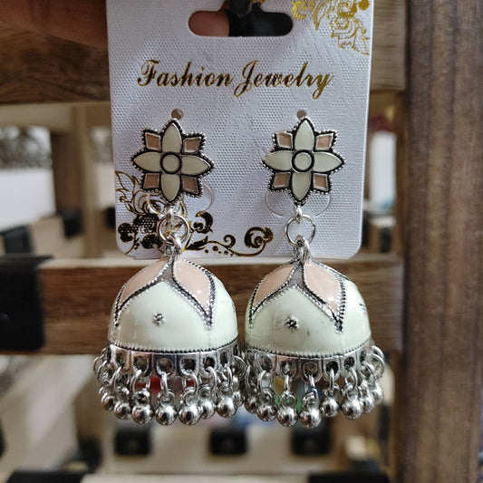 Oxidized Jhumka Earrings, Palace Banquet Retro Dangle Earrings, Gorgeous Jewelry