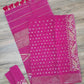 Dhakai Jamdani Saree, Magenta with Golden/Silver Jari Work, 60/80 Count
