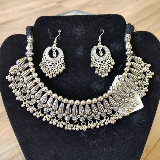 Oxidised Indian Jewelry/ Oxidised Necklace/ Afghani Jewelry/ Ethnic Jewelry Set