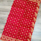 Semi Muslin-Cotton Jamdani Saree, Beautiful Red Golden Thread Work, Elegant,Classy Party Ware, Made in Tangail, Bangladesh