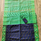 Dhakai Jamdani Saree, Navy Blue and Green Contrast work, 84 count thread, Bangladeshi, Handwoven, Halfsilk, Traditional,Elegant,Classy Saree