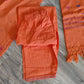Oversize Handloom Dhakai Jamdani Cotton 3 piece, Orange Color with Golden Zari, Comfortable Summer Wear, Kamij-Dupatta-Salwar