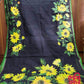Handpainted Saree, Halfsilk Black Handloom Cotton Saree, Feel Special with this Exclusive and Rare Price of Art