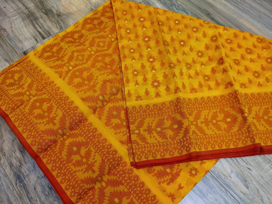 Tangail Halfsilk Machine Jamdani Saree, Color Variation Available. Made in Tangail, Bangladesh