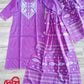 Dhakai Jamdani Dress, Original Handloom pure Cotton 2 piece, purple and white Combination, Soft, Comfortable Summer Wear. Kamij and Dupatta