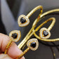 Gold Plated Bangles With Black Gemstone, 1 piece Bangle,  Adjustable, Elegant Gift, Indian Wedding, Bridal Bangles, Bridesmaid Party Jewelry