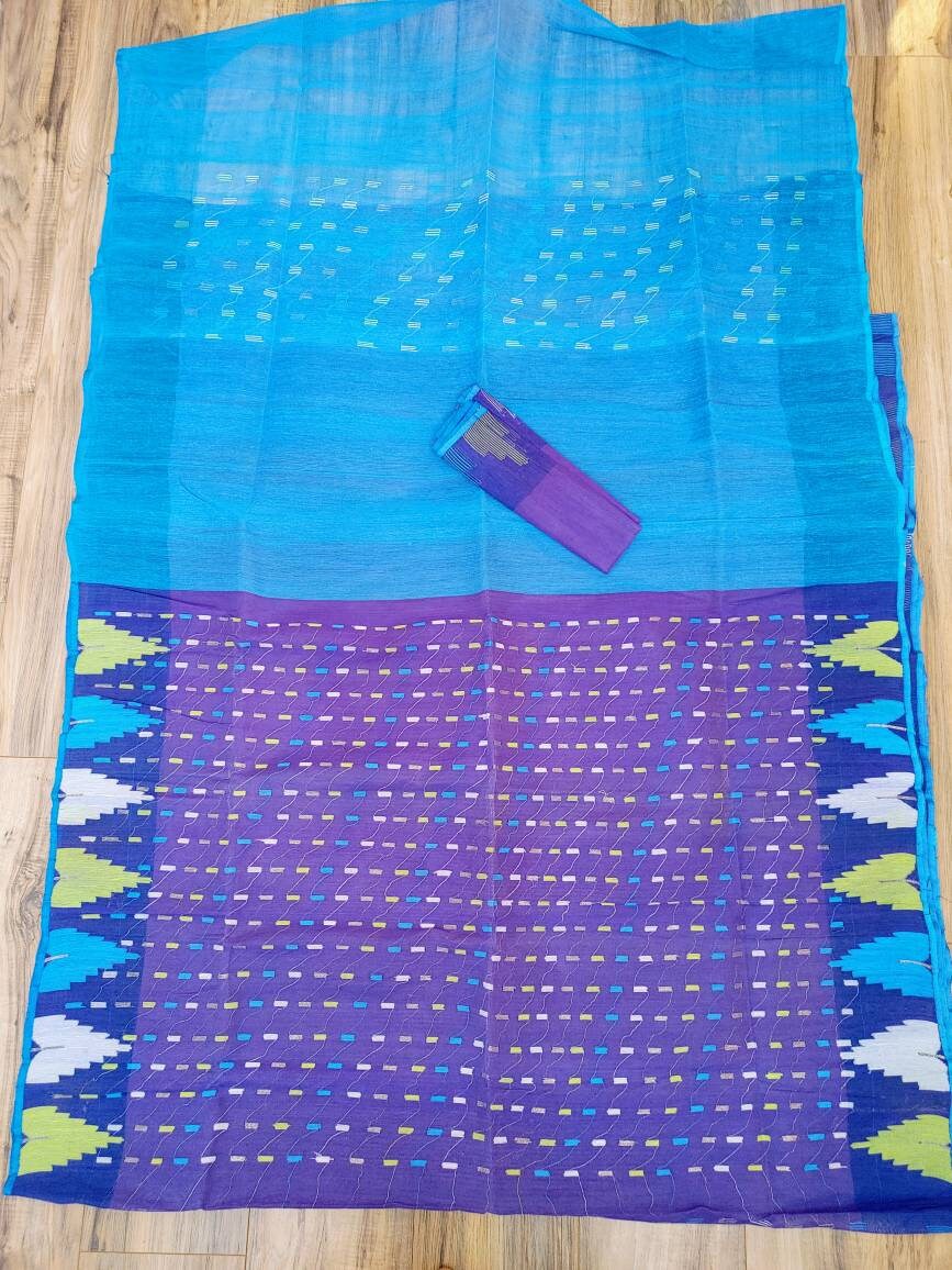 Original Dhakai Jamdani, Lavender Dhakai Jamdani Saree, Made in Bangladesh,Halfsilk, Handloom 40 count, Traditional, Elegant, Classy Saree