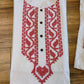 Cotton Dhakai Jamdani White Red Punjabi, Handloom, Comfortable, Elegant, Made in Dhaka, Bangladesh. Aarong Loose Fitting Size 34 to 48