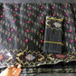 Original Dhakai Handloom Jamdani, Elegant Black Jamdani Saree, 84 Count Handloom, Halfsilk Multi Jari work Allover, Made in Dhaka,Bangladesh