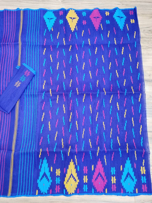 Original Dhakai Jamdani Saree Beautiful Violet Color, Handloom, Halfsilk Jamdani 64 count thread, Bangladeshi Traditional and Classy Saree