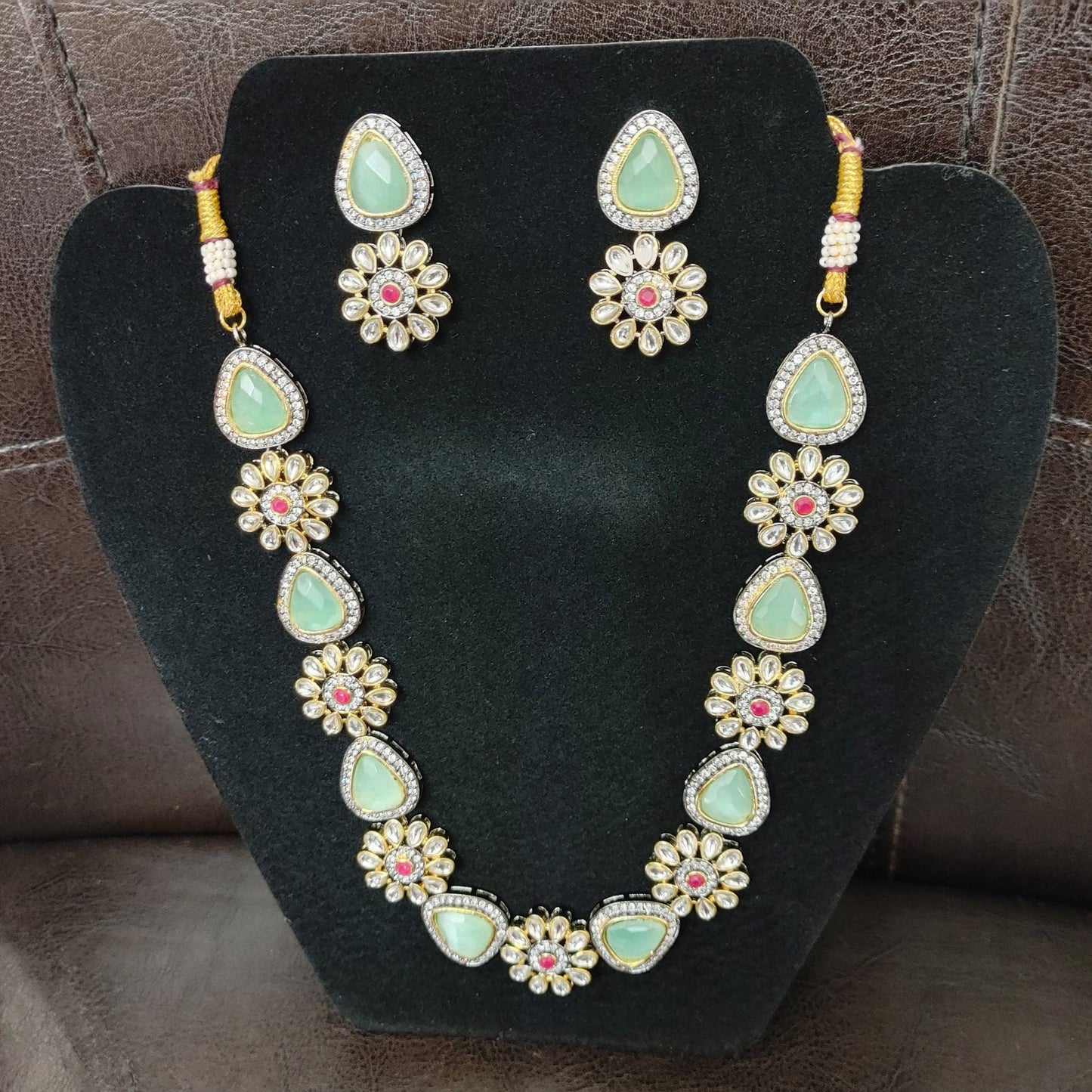 Kundan Necklace Set, Indian Wedding Necklace set, AD stone, Crystal, Designer Antique Fashion Jewelry with, Traditional Wedding Jewellery