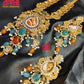 Extraordinary Bridal Necklace Set, 22K Gold Plated, Turquoise/Agate, Designer Wedding Jewelry, Indian, Pakistani, Sabyasachi Bollywood Style