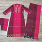 Original Dhakai Jamdani Cotton 3 pieces, Red-Maroon Dress, Handwoven,Soft,Comfortable Summer Wear, Kamij/Pant/Dupatta Handmade in Bangladesh