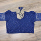 Navy Blue Readymade Blouse, Lakhnow Georgette Ready Blue Blouse, Fashionable, Trendy, Comfortable, goes with any contrast saree collection