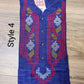 Original Dhakai Jamdani Men Punjabi, Royal Blue, Handwoven Tosshor Silk, Loose Fit, Comfortable, Elegant and Classy, Handmad in Bangladesh