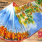 Butea Bloom Nokshi Saree – Handpainted Halfsilk