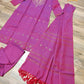 Original Dhakai Jamdani Cotton Dress, Burgundy, Golden Jari contrast work, Handwoven, Soft, Comfortable Summer Wear, Handmade in Bangladesh