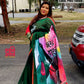 Joy Bangla, Hand Painted Halfsilk Saree, Exclusive Artwork on Bangladesh Independence Day Theme, Blouse and Matching Punjabi Available
