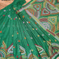 Extraordinary Hand Stiched Kantha Saree, Green Bangalore Silk with Multi color Kantha Works, Fall piko done, Blouse PC, Elegant,Classy Saree