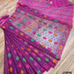 Original Dhakai Jamdani Purple Saree, Made in Bangladesh, Handwoven Halfsilk, 84 Count with blouse piece, Traditional Classy Party Saree