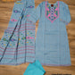 Original Dhakai Jamdani Women Dress, Cotton, Size 40, Turquoise / Multi work, Handwoven, Soft, Comfortable Summer Wear, Kamij, Pant,Dupatta