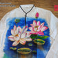 Original Khadi Handpainted Men Punjabi, Size 40 Loose fit, Lotus Pond theme, Handwoven, Comfortable, Elegant, Made in Dhaka, Bangladesh