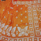 Extraordinary Hand Stitched Kantha Saree,Orange Bangalore Silk with Butterfly theme Kantha Works, Fall Piko Done, Elegant,Classy Party Saree