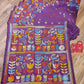 Gorgeous Hand Stiched Kantha Saree, Purple Pure Bangalore Silk, Multi Color Kantha Works, Fall piko done, Traditional, Elegant, Classy Saree