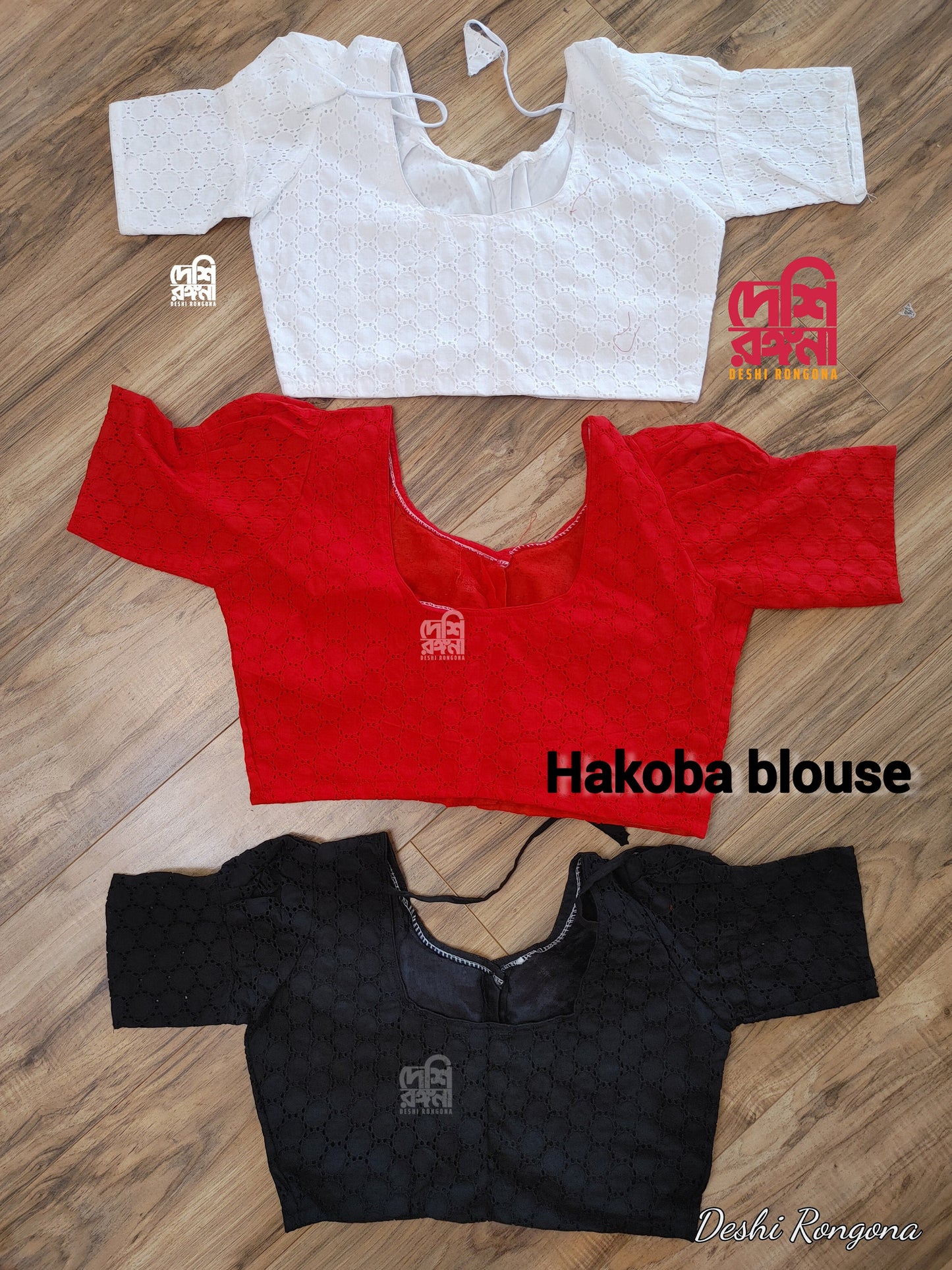Hakoba Cotton Blouse, Size 34 to 42, Red, Black, White Colors, Comfortable, goes with any saree collection you have, no extra fabric inside