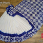 Silk Batik Saree, Hand Wax, Vegetable Died, beautiful white with Deep Blue color contrast, Running blouse piece, exactly like the picture