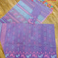 Original Dhakai Jamdani Saree, Beautiful Lavender with pink, turquoise thread work, Handwoven 64 count thread, Traditional, Elegant Saree