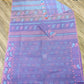 Original Dhakai Jamdani Saree, Beautiful Lavender with pink, turquoise thread work, Handwoven 64 count thread, Traditional, Elegant Saree