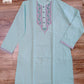 Original Dhakai Jamdani Kids Punjabi, Pure Cotton, Mint Green Color, Handwoven, Comfortable, Elegant, Made in Dhaka,Bangladesh