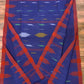 Sylheti Original Monipuri Handwoven Soft Cotton Saree, Navy Blue with Red Hand Woven Border, Bangladeshi, Traditional Saree, Running Blouse